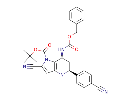 tert-butyl (5S,7S)-7-(((benzyloxy)carbonyl)amino)-2-cyano-5-(4-cyanophenyl)-4,5,6,7-tetrahydro-1H-pyrrolo[3,2-b]pyridine-1-carboxylate