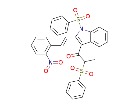 (E)-1-[2-(2-nitrostyryl)-1-(phenylsulfonyl)-1H-indol-3-yl]-2-(phenylsulfonyl)propan-1-one