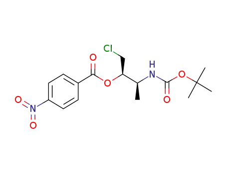 Molecular Structure of 1587727-71-6 ((2R,3S)-3-[(tert-butoxycarbonyl)amino]-1-chlorobutan-2-yl 4-nitrobenzoate)