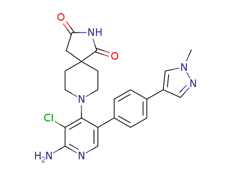 8-(2-amino-3-chloro-5-(4-(1-methyl-1H-pyrazol-4-yl)phenyl)pyridin-4-yl)-2,8-diazaspiro[4.5]decane-1,3-dione