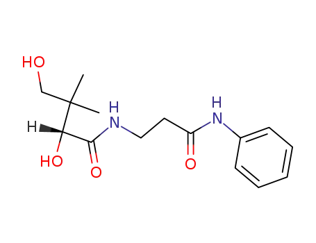Molecular Structure of 27824-25-5 ((R)-2,4-dihydroxy-3,3-dimethyl-N-(3-oxo-3-(phenylamino)propyl)butanamide)