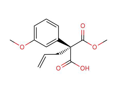 Molecular Structure of 256389-53-4 ((R)-2-(methoxycarbonyl)-2-(3-methoxyphenyl)pent-4-enoic acid)