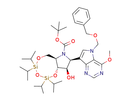 (6aR,8S,9R,9aR)-tert-butyl 8-(5-(benzyloxymethyl)-4-methoxy-5H-pyrrolo[3,2-d]pyrimidin-7-yl)-9-hydroxy-2,2,4,4-tetraisopropyltetrahydro[1,3,5,2,4]trioxadisilocino[7,6-d]pyrrole-7(8H)-carboxylate