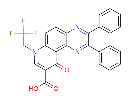 Molecular Structure of 1600514-58-6 (10-oxo-2,3-diphenyl-7-(2,2,2-trifluoroethyl)-7,10-dihydropyrido[3,2-f]quinoxaline-9-carboxylic acid)