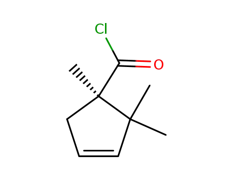 Molecular Structure of 114805-50-4 (3-Cyclopentene-1-carbonyl chloride, 1,2,2-trimethyl- (9CI))