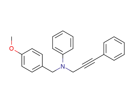 Molecular Structure of 1618670-78-2 (N-(4-methoxybenzyl)-N-(3-phenylprop-2-ynyl)aniline)