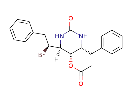 (4S,5S,6R)-tetrahydro-5-(acetyloxy)-4-(1S-bromo-2-phenylethyl)-6-(phenylmethyl)-2(1H)-pyrimidinone