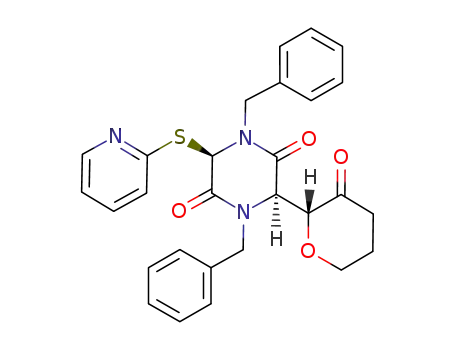 1,4-dibenzyl-3-(2'-thiopyridyl)-6-(2-valerolactonyl)-2,5-piperazinedione (syn, minor diastereomer)