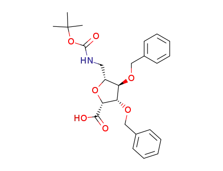 (2R,3S,4R,5R)-3,4-Bis-benzyloxy-5-(tert-butoxycarbonylamino-methyl)-tetrahydro-furan-2-carboxylic acid