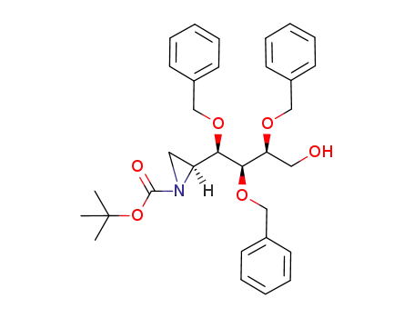 (S)-2-((1R,2S,3S)-1,2,3-Tris-benzyloxy-4-hydroxy-butyl)-aziridine-1-carboxylic acid tert-butyl ester