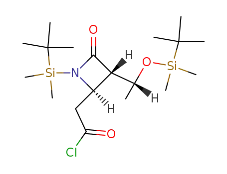 Molecular Structure of 88728-84-1 ((3S,4R)-1-(tert-butyldimethylsilyl)-3-<(R)-1-((tert-butyldimethylsilyl)oxy)ethyl>azetidin-2-one-4-acetyl chloride)