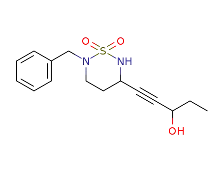 2-benzyl-5-(3-hydroxypent-1-yn-1-yl)-1,2,6-thiadiazinane 1,1-dioxide