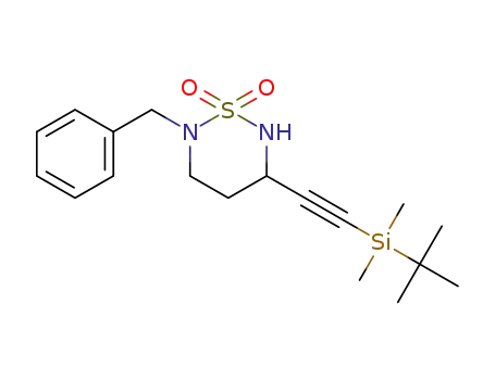 2-benzyl-5-((tert-butyldimethylsilyl)ethynyl)-1,2,6-thiadiazinane 1,1-dioxide