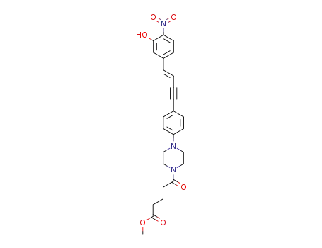 Molecular Structure of 235793-02-9 (5-(4-{4-[(E)-4-(3-Hydroxy-4-nitro-phenyl)-but-3-en-1-ynyl]-phenyl}-piperazin-1-yl)-5-oxo-pentanoic acid methyl ester)