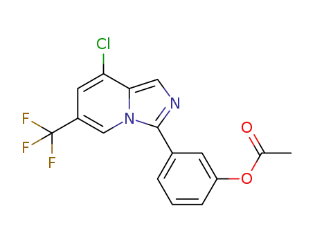 Molecular Structure of 1477503-51-7 (3-(8-chloro-6-(trifluoromethyl)imidazo[1,5-a]pyridin-3-yl)phenyl acetate)