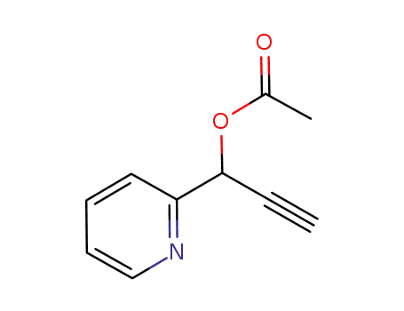 Molecular Structure of 949101-30-8 (acetic acid 1-(pyridin-2-yl)prop-2-ynyl ester)