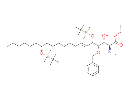 (E)-(2S,3R,4S,5S,14R)-2-Amino-4-benzyloxy-5,14-bis-(tert-butyl-dimethyl-silanyloxy)-3-hydroxy-icos-6-enoic acid ethyl ester