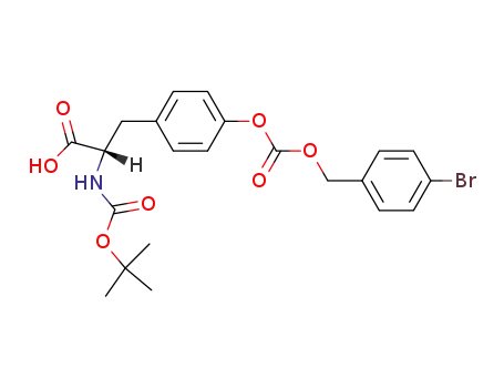 Molecular Structure of 75974-78-6 (L-Tyrosine, N-[(1,1-dimethylethoxy)carbonyl]-, (4-bromophenyl)methyl
carbonate (ester))