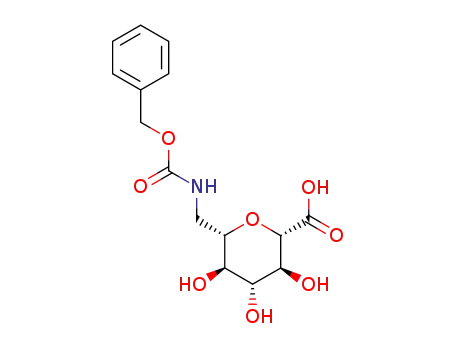 Molecular Structure of 169597-64-2 ((2S,3S,4R,5R,6S)-6-(Benzyloxycarbonylamino-methyl)-3,4,5-trihydroxy-tetrahydro-pyran-2-carboxylic acid)