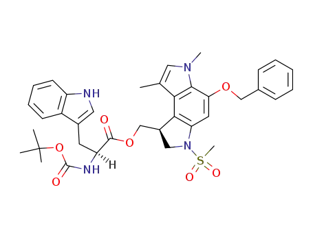 (S)-2-tert-Butoxycarbonylamino-3-(1H-indol-3-yl)-propionic acid (S)-5-benzyloxy-3-methanesulfonyl-6,8-dimethyl-1,2,3,6-tetrahydro-pyrrolo[3,2-e]indol-1-ylmethyl ester