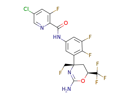 Molecular Structure of 1624605-32-8 (N-(3-((4S,6S)-2-amino-4-(fluoromethyl)-6-(trifluoromethyl)-5,6-dihydro-4H-1,3-oxazin-4-yl)-4,5-difluorophenyl)-5-chloro-3-fluoropicolinamide)
