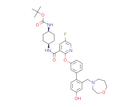 tert-butyl (1s,4s)-4-(2-(2'-((1,4-oxazepan-4-yl)methyl)-4'-hydroxybiphenyl-3-yloxy)-5-fluoronicotinamido)cyclohexylcarbamate