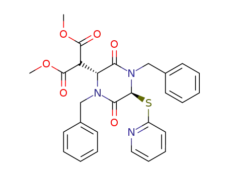 Propanedioic acid,
[3,6-dioxo-1,4-bis(phenylmethyl)-5-(2-pyridinylthio)-2-piperazinyl]-,
dimethyl ester, trans-