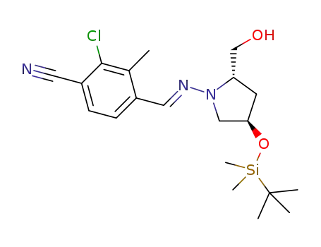 4-((E)-((2S,4R)-4-(tert-butyldimethylsilyloxy)-2-(hydroxymethyl)pyrrolidin-1-ylimino)methyl)-2-chloro-3-methylbenzonitrile