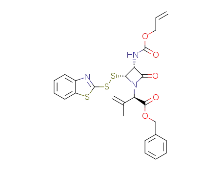 (R)-2-[(2R,3R)-3-Allyloxycarbonylamino-2-(benzothiazol-2-yldisulfanyl)-4-oxo-azetidin-1-yl]-3-methyl-but-3-enoic acid benzyl ester