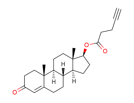 Molecular Structure of 220630-04-6 (Pent-4-ynoic acid (8R,9S,10R,13S,14S,17S)-10,13-dimethyl-3-oxo-2,3,6,7,8,9,10,11,12,13,14,15,16,17-tetradecahydro-1H-cyclopenta[a]phenanthren-17-yl ester)