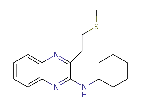 Molecular Structure of 1523157-59-6 (N-cyclohexyl-3-(2-(methylthio)ethyl)quinoxaline-2-amine)