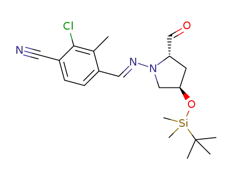 4-((E)-((2S,4R)-4-(tert-butyldimethylsilyloxy)-2-formylpyrrolidin-1-ylimino)methyl)-2-chloro-3-methylbenzonitrile