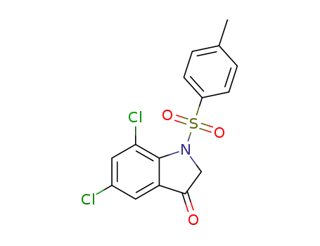 Molecular Structure of 1616975-17-7 (5,7-dichloro-1-tosylindolin-3-one)