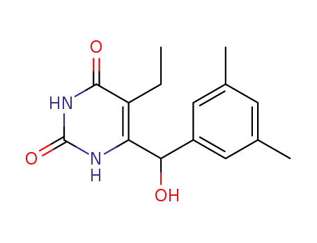 Molecular Structure of 1612757-25-1 (6-[(3,5-dimethylphenyl)hydroxymethyl]-5-ethylpyrimidine-2,4(1H,3H)-dione)
