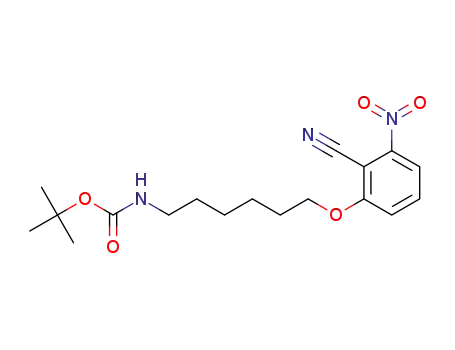 Molecular Structure of 1093207-50-1 (tert-butyl 6-(2-cyano-3-nitrophenoxy)hexylcarbamate)