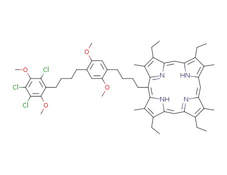 (1Z,4Z,9Z,15Z)-5-(4-{2,5-Dimethoxy-4-[4-(2,4,5-trichloro-3,6-dimethoxy-phenyl)-butyl]-phenyl}-butyl)-2,8,12,18-tetraethyl-3,7,13,17-tetramethyl-porphyrin