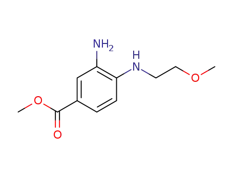 Molecular Structure of 1242924-78-2 (Methyl 3-amino-4-[(2-methoxyethyl)amino]benzoate)