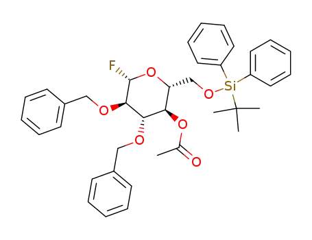 Acetic acid (2R,3R,4S,5R,6S)-4,5-bis-benzyloxy-2-(tert-butyl-diphenyl-silanyloxymethyl)-6-fluoro-tetrahydro-pyran-3-yl ester