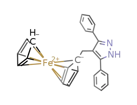 Molecular Structure of 1194509-63-1 ([1-H-3,5-Ph2-(C3N2)-CH2-(η5-C5H5)Fe(η5-C5H4)])