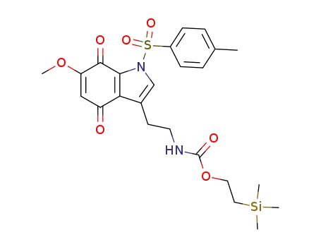 6-Methoxy-3-<2-<<<2-(trimethylsilyl)ethoxy>carbonyl>amino>ethyl>-1-(p-toluenesulfonyl)indole-4,7-dione