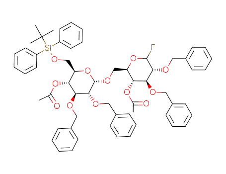 Acetic acid (2R,3R,4S,5R,6S)-6-((2R,3R,4S,5R)-3-acetoxy-4,5-bis-benzyloxy-6-fluoro-tetrahydro-pyran-2-ylmethoxy)-4,5-bis-benzyloxy-2-(tert-butyl-diphenyl-silanyloxymethyl)-tetrahydro-pyran-3-yl ester