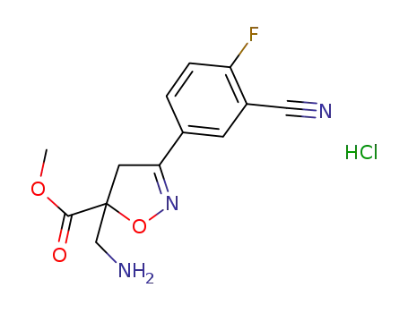 5-Isoxazolecarboxylic acid,
5-(aminomethyl)-3-(3-cyano-4-fluorophenyl)-4,5-dihydro-, methyl ester,
monohydrochloride