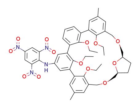 (20R,23S)-14,29-Dimethyl-31,33,34,35-tetraethoxy-4-(2,4,6-trinitroanilino)-18,25,32-trioxahexacyclo<25.3.1.1<sup>2,6</sup>.1<sup>7,11</sup>.1<sup>12,16</sup>.1<sup>20,23</sup>>pentatriaconta-1(31),2,4,6(35),7,9,11(34),12,14,16(33),27,29-dodecaene