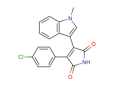 Molecular Structure of 125313-99-7 (3-(4-Chlorophenyl)-4-(1-methyl-1H-indol-3-yl)-1H-pyrrole-2,5-dione)