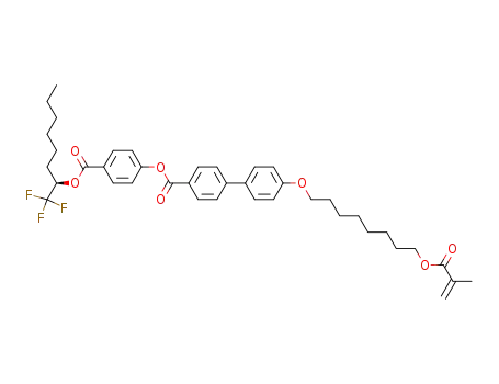Molecular Structure of 128055-29-8 (4'-[8-(2-Methyl-acryloyloxy)-octyloxy]-biphenyl-4-carboxylic acid 4-((R)-1-trifluoromethyl-heptyloxycarbonyl)-phenyl ester)