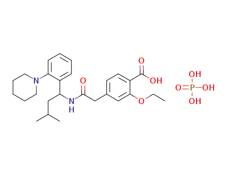 Benzoic acid,
2-ethoxy-4-[2-[[3-methyl-1-[2-(1-piperidinyl)phenyl]butyl]amino]-2-oxoeth
yl]-, phosphate (1:1)