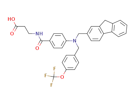 3-{4-[(9H-fluoren-2-ylmethyl)-(4-trifluoromethoxybenzyl)amino]benzoylamino}propionic acid