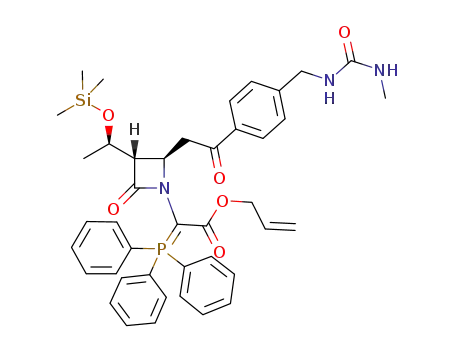 Molecular Structure of 524071-54-3 (allyl ((2R,3S)-2-{2-[4-({[(methylamino)-carbonyl]-amino}-methyl)-phenyl]-2-oxoethyl}-4-oxo-3-{(1R)-1-[(trimethylsilyl)-oxy]-ethyl}-azetidin-1-yl) (triphenylphosphoranilidene) acetate)