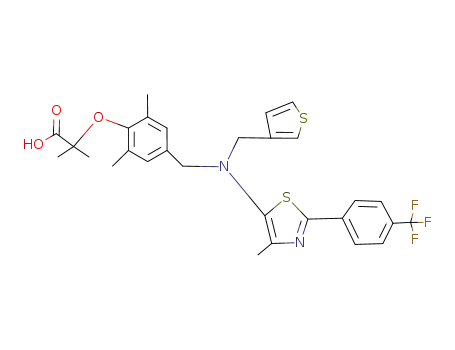 2-[2, 6-DIMETHYL-4-({[4-METHYL-2-(4-TRIFLUOROMETHYL-PHENYL)-THIAZOL-5-YL]-THIOPHEN-3-YIMETHYL-AMINO}-METHYL)-PHENOXY]-2-METHYL-PROPIONIC ACID