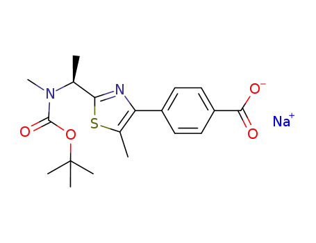 sodium 4-(2-{1(S)-[(tert-butoxycarbonyl)(methyl)amino]ethyl}-5-methyl-1,3-thiazol-4-yl)benzoate